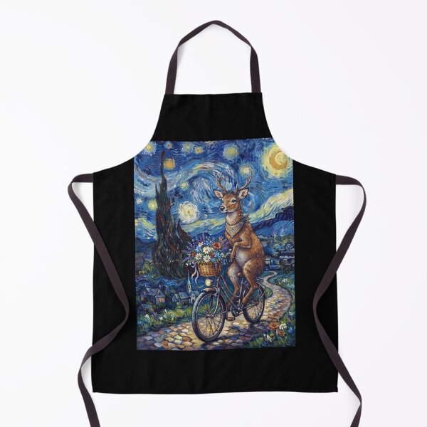 Item preview, Deer Biking Bike Starry Night Van Gogh Art Animal Lover designed and sold by dian-rody-crest.