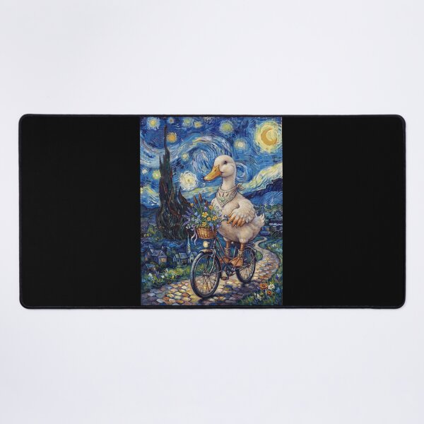 Item preview, Duck Biking Bike Starry Night Van Gogh Art Animal Lover designed and sold by dian-rody-crest.