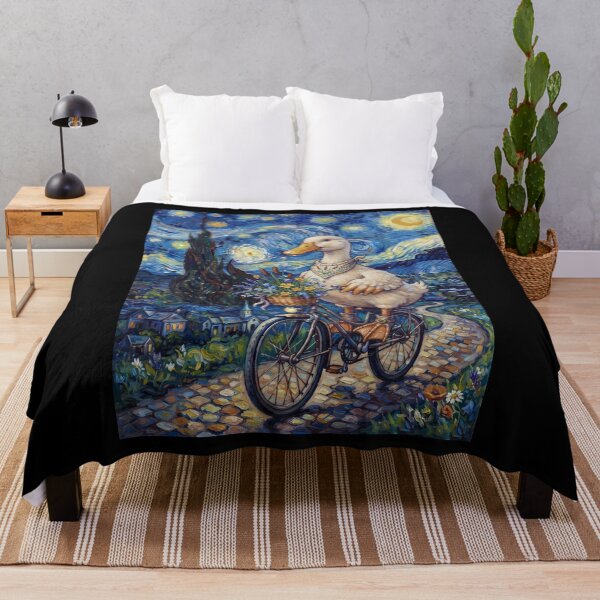 Item preview, Duck Biking Bike Starry Night Van Gogh Art Animal Lover designed and sold by dian-rody-crest.