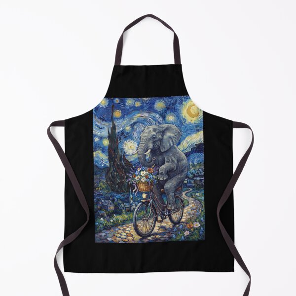 Item preview, Elephant Biking Bike Starry Night Van Gogh Art Animal Lover designed and sold by dian-rody-crest.