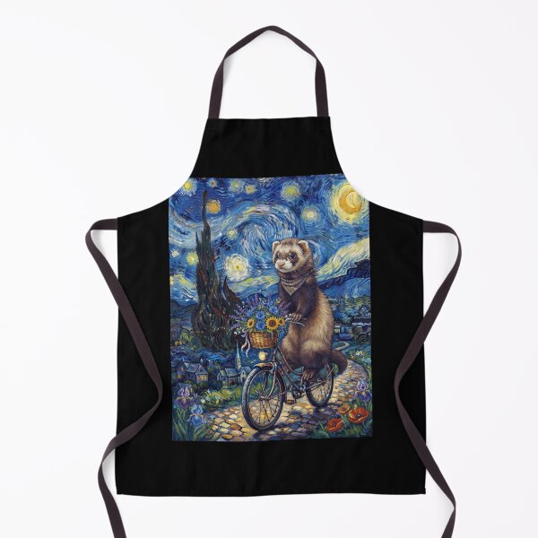 Item preview, Ferret Biking Bike Starry Night Van Gogh Art Animal Lover designed and sold by dian-rody-crest.