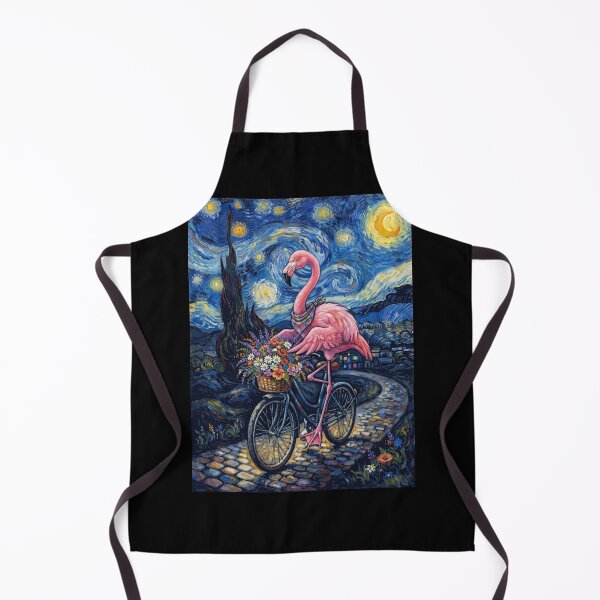 Item preview, Flamingo Biking Bike Starry Night Van Gogh Art Animal Lover designed and sold by dian-rody-crest.