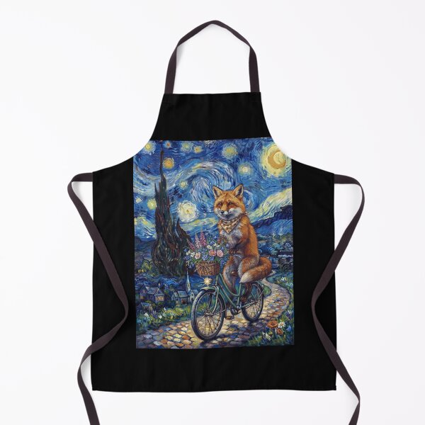 Item preview, Fox Biking Bike Starry Night Van Gogh Art Animal Lover designed and sold by dian-rody-crest.
