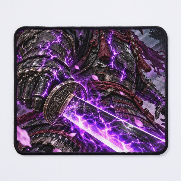 Item preview, Purple Lightning Samurai with Cherry Blossoms designed and sold by MouradStudio.