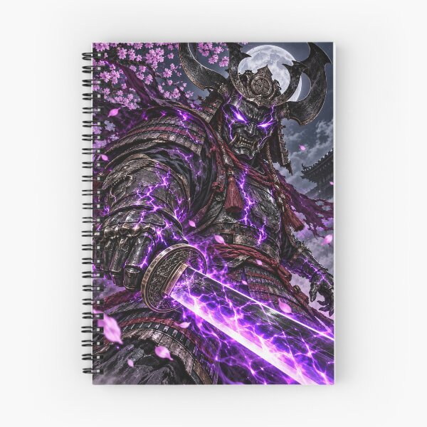 Item preview, Purple Lightning Samurai with Cherry Blossoms designed and sold by MouradStudio.