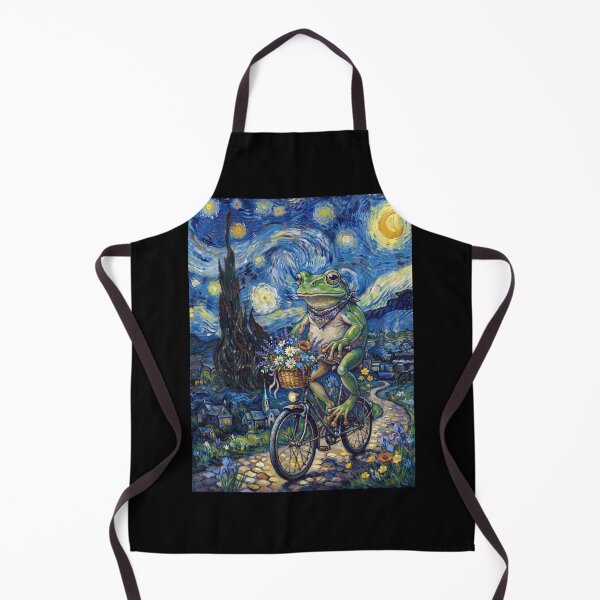 Item preview, Frog Biking Bike Starry Night Van Gogh Art Animal Lover designed and sold by dian-rody-crest.