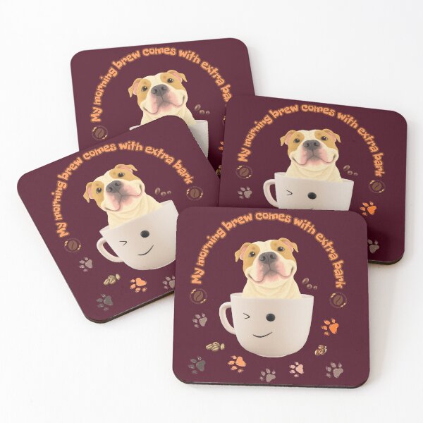 Item preview, My Morning Brew Comes With Extra Bark – Cute Coffee and Dog Lover Art designed and sold by Evelashop.