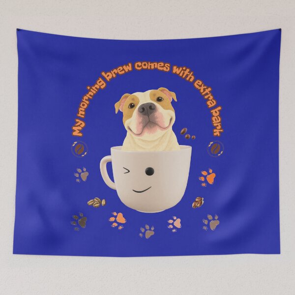 Item preview, My Morning Brew Comes With Extra Bark – Cute Coffee and Dog Lover Art designed and sold by Evelashop.