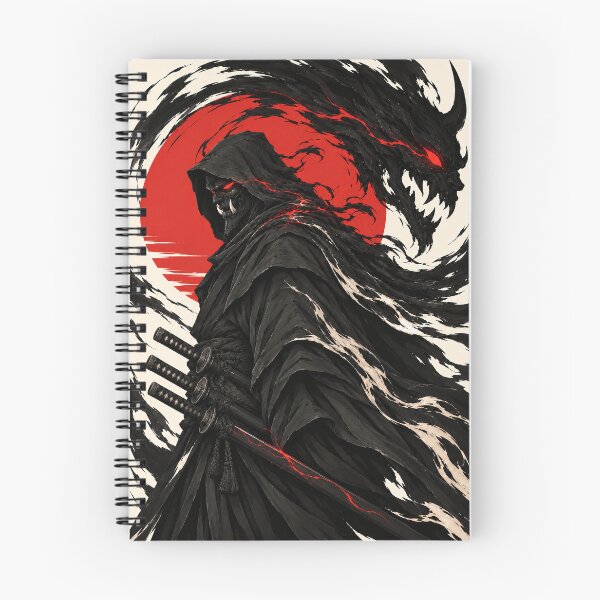 Item preview, Hooded Samurai and Black Dragon Before a Red Sun designed and sold by MouradStudio.
