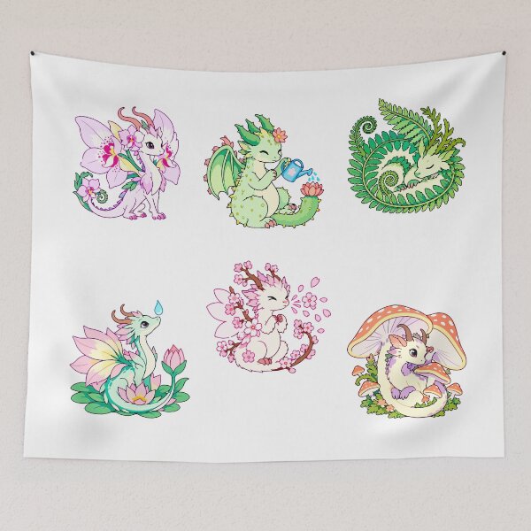 Item preview, Botanical Dragons – Flowers, Ferns & Mushroom Magic designed and sold by Zoolumi.