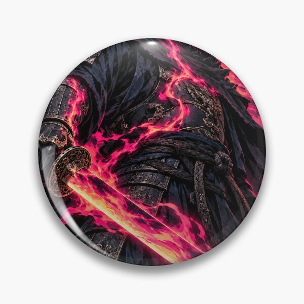 Item preview, Horned Samurai with Flaming Katana and Orange Eclipse designed and sold by MouradStudio.