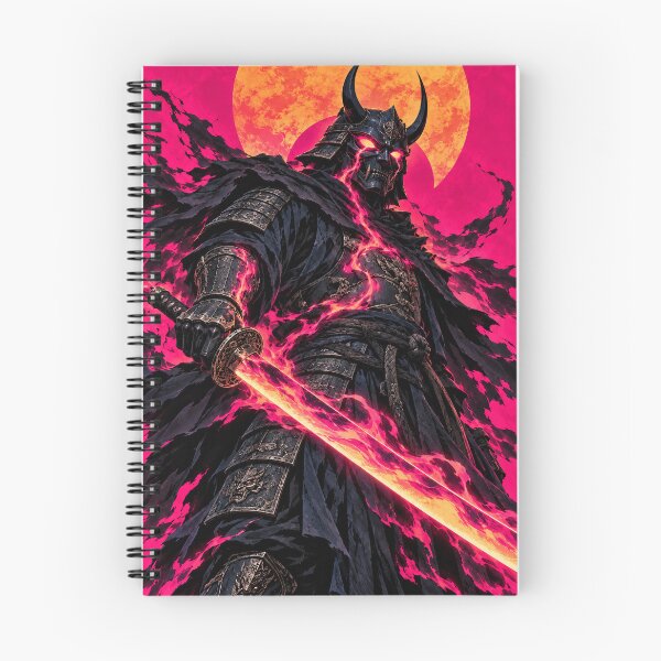 Item preview, Horned Samurai with Flaming Katana and Orange Eclipse designed and sold by MouradStudio.