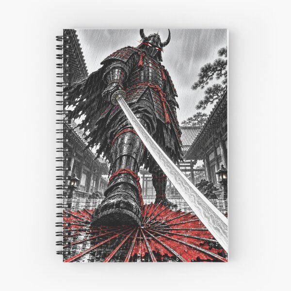 Item preview, Rainy Samurai Standing on a Red Umbrella designed and sold by MouradStudio.