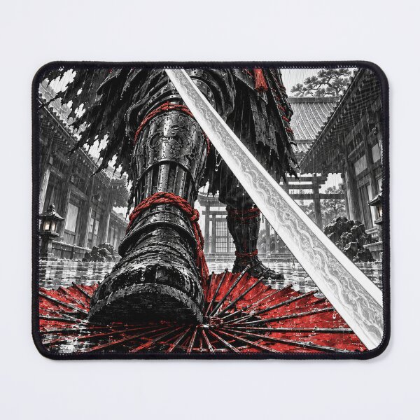 Item preview, Rainy Samurai Standing on a Red Umbrella designed and sold by MouradStudio.