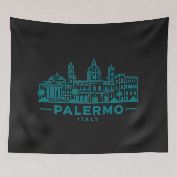 Item preview, Palermo Sicily Italy Line Art Skyline Poster designed and sold by CMYKStudio.