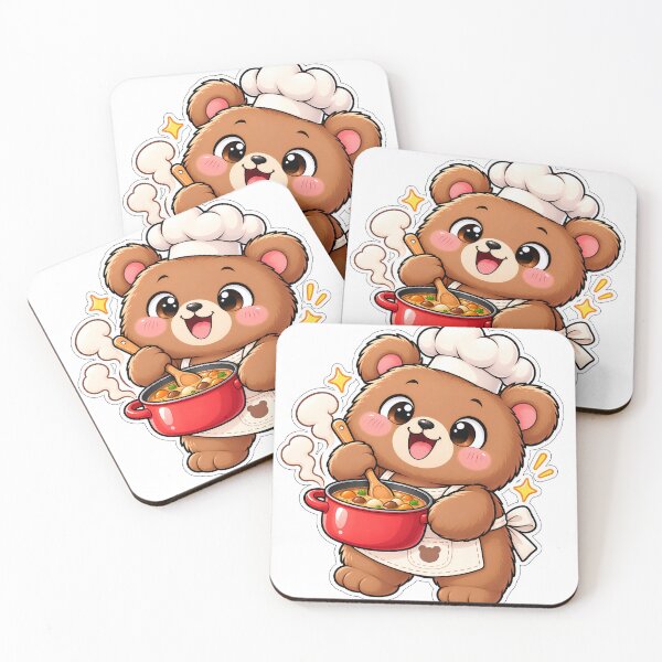 Item preview, Cute Bear Chef Cooking Soup designed and sold by Barkybond.