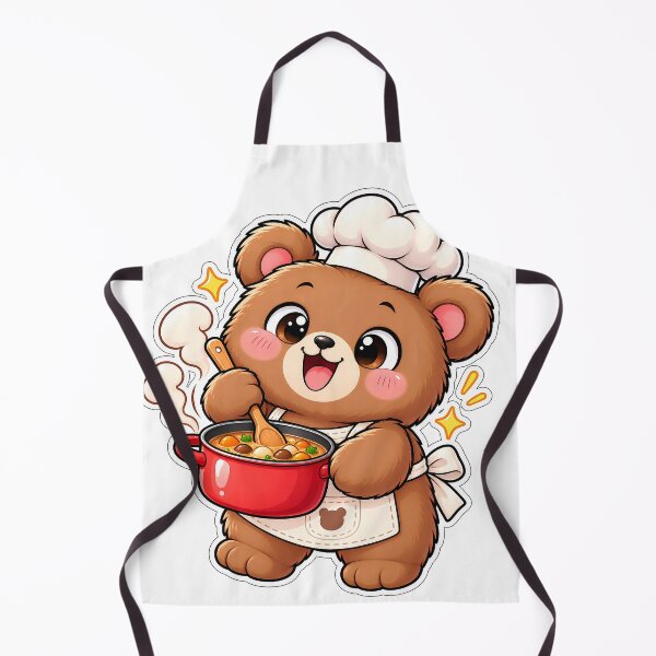 Item preview, Cute Bear Chef Cooking Soup designed and sold by Barkybond.