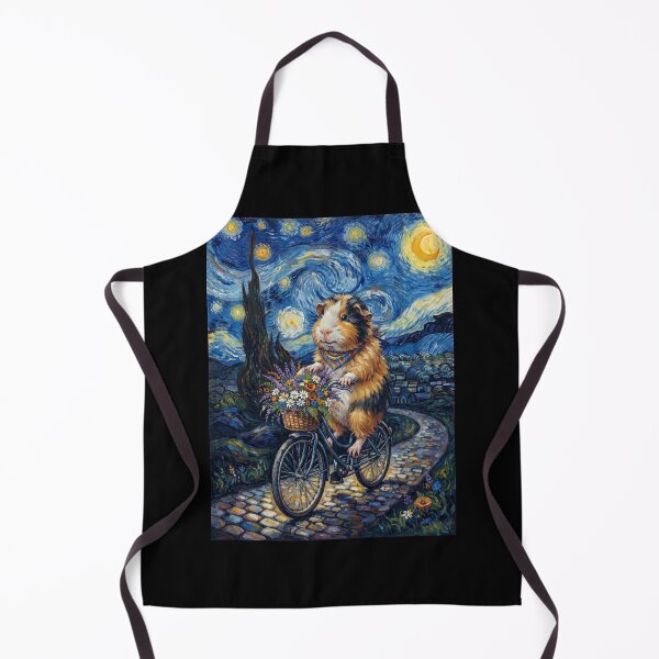 Item preview, Guinea Pig Biking Bike Starry Night Van Gogh Art Animal Lover designed and sold by dian-rody-crest.