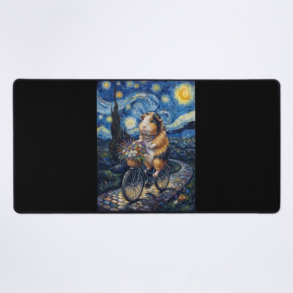 Item preview, Guinea Pig Biking Bike Starry Night Van Gogh Art Animal Lover designed and sold by dian-rody-crest.