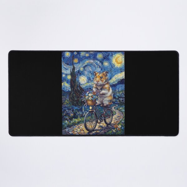 Item preview, Hamster Biking Bike Starry Night Van Gogh Art Animal Lover designed and sold by dian-rody-crest.