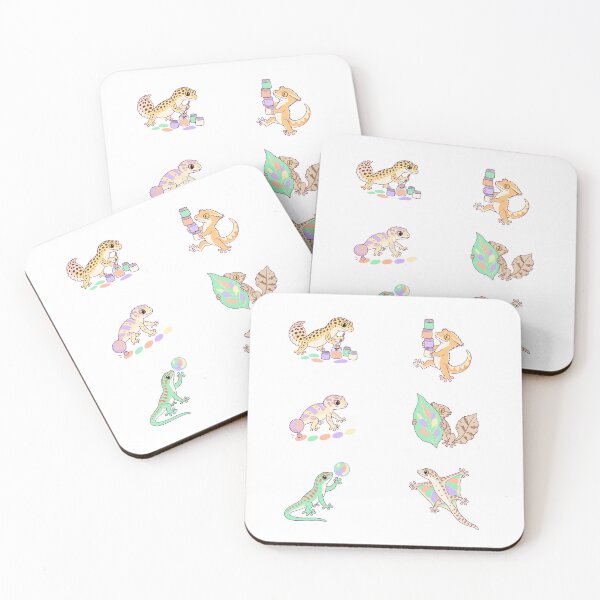 Item preview, Artistic Geckos – Pastel Paint & Playful Reptiles designed and sold by Zoolumi.