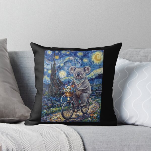 Item preview, Koala Biking Bike Starry Night Van Gogh Art Animal Lover designed and sold by dian-rody-crest.