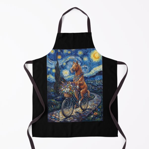 Item preview, Horse Biking Bike Starry Night Van Gogh Art Animal Lover designed and sold by dian-rody-crest.