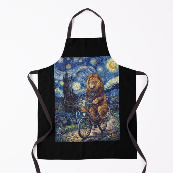 Item preview, Lion Biking Bike Starry Night Van Gogh Art Animal Lover designed and sold by dian-rody-crest.