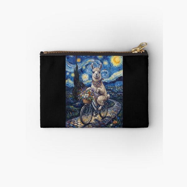 Item preview, Llama Biking Bike Starry Night Van Gogh Art Animal Lover designed and sold by dian-rody-crest.