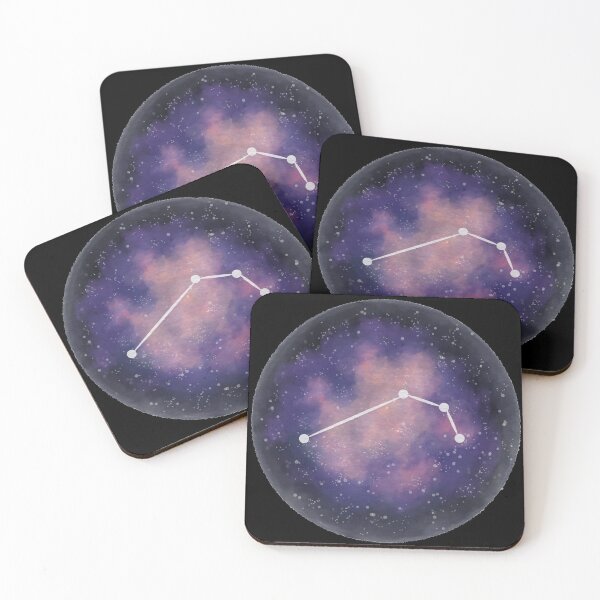 Item preview, Aries Zodiac Constellation Watercolor Galaxy Art Print designed and sold by RatnaSketch.