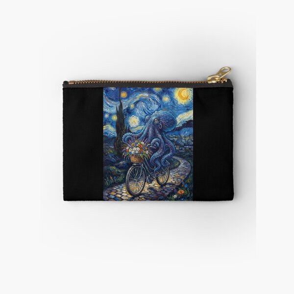 Item preview, Octopus Biking Bike Starry Night Van Gogh Art Animal Lover designed and sold by dian-rody-crest.