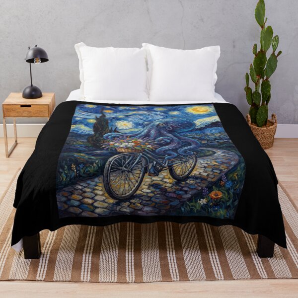 Item preview, Octopus Biking Bike Starry Night Van Gogh Art Animal Lover designed and sold by dian-rody-crest.