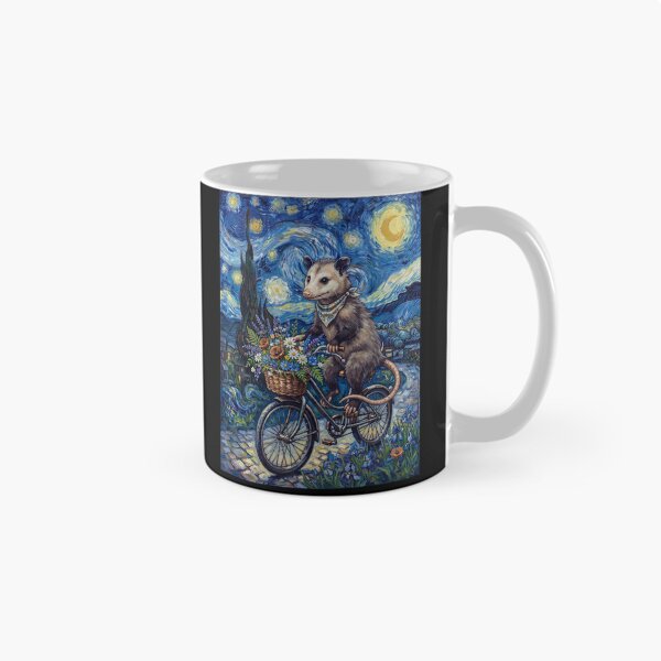 Item preview, Opossum Biking Bike Starry Night Van Gogh Art Animal Lover designed and sold by dian-rody-crest.