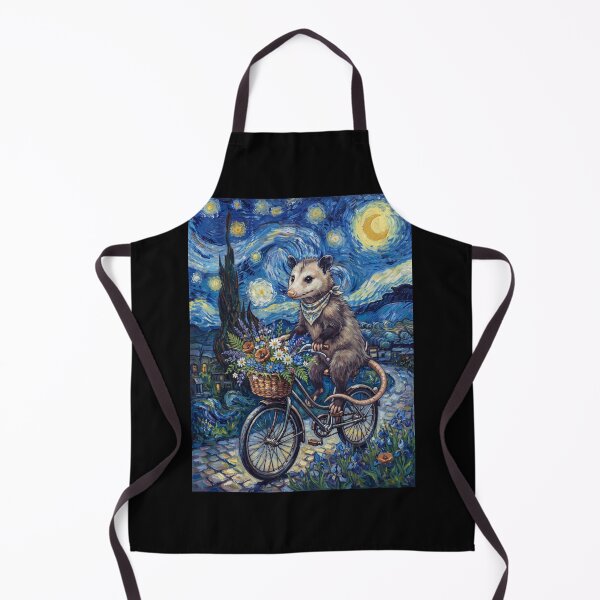 Item preview, Opossum Biking Bike Starry Night Van Gogh Art Animal Lover designed and sold by dian-rody-crest.