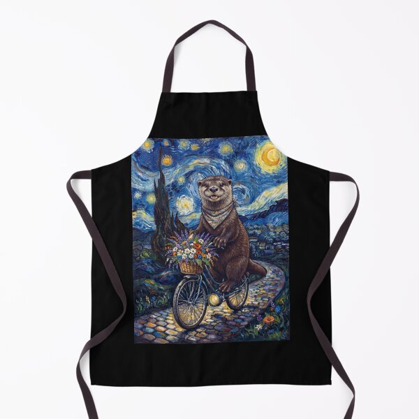 Item preview, Otter Biking Bike Starry Night Van Gogh Art Animal Lover designed and sold by dian-rody-crest.