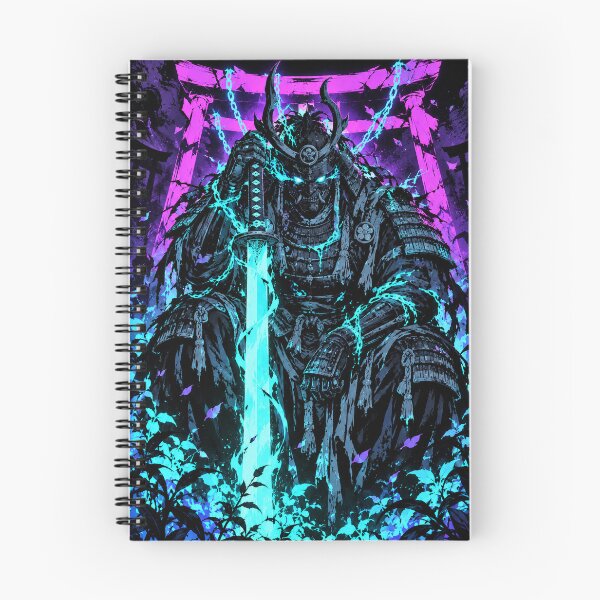 Item preview, Neon Samurai with Cyan Sword Beneath Purple Torii designed and sold by MouradStudio.