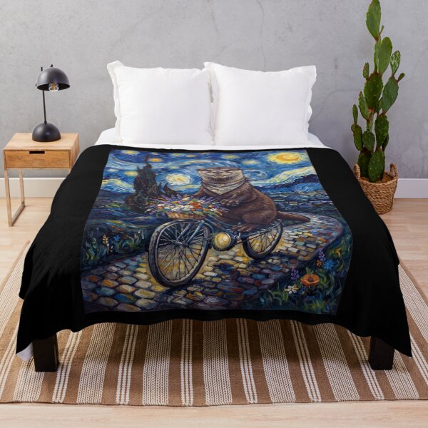 Item preview, Otter Biking Bike Starry Night Van Gogh Art Animal Lover designed and sold by dian-rody-crest.