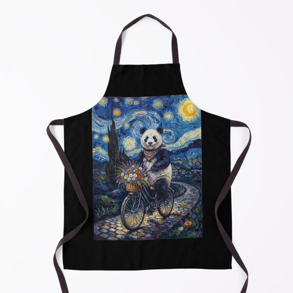 Item preview, Panda Biking Bike Starry Night Van Gogh Art Animal Lover designed and sold by dian-rody-crest.