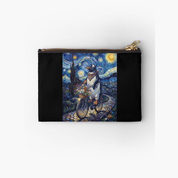 Item preview, Penguin Biking Bike Starry Night Van Gogh Art Animal Lover designed and sold by dian-rody-crest.