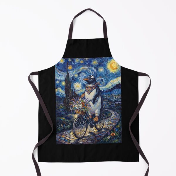 Item preview, Penguin Biking Bike Starry Night Van Gogh Art Animal Lover designed and sold by dian-rody-crest.