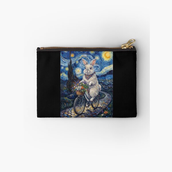 Item preview, Rabbit Biking Bike Starry Night Van Gogh Art Animal Lover designed and sold by dian-rody-crest.
