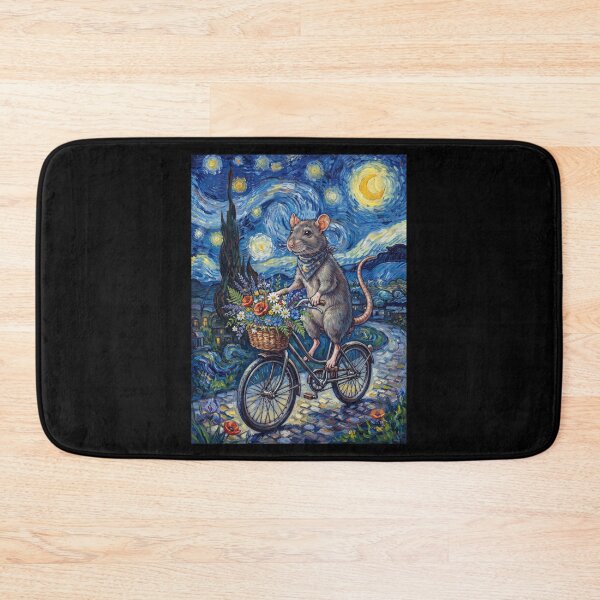 Item preview, Rat Biking Bike Starry Night Van Gogh Art Animal Lover designed and sold by dian-rody-crest.