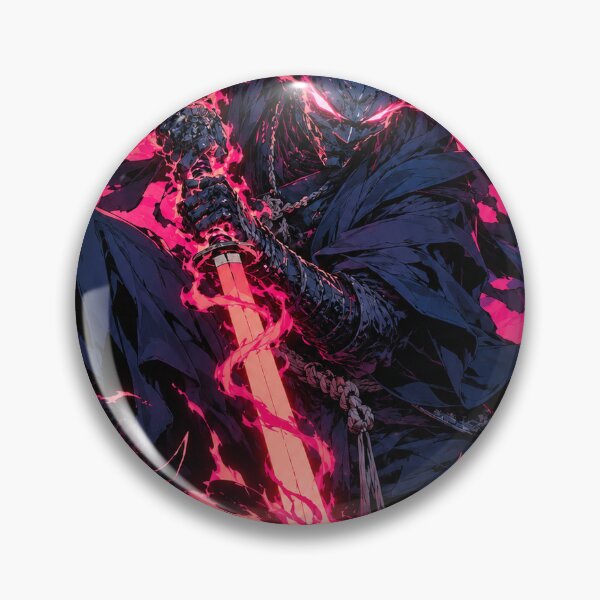 Item preview, Magenta Moon Samurai with Flaming Sword and Horned Beast designed and sold by MouradStudio.
