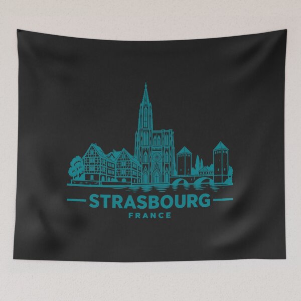 Item preview, Strasbourg France Line Art Landmark Poster designed and sold by CMYKStudio.