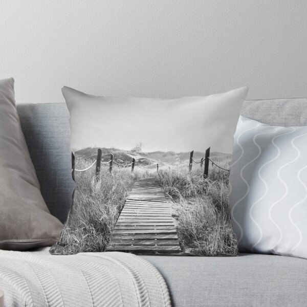 Item preview, Vertical boardwalk at Kohler Andrae State Park Sheboygan black and white designed and sold by TerraMediaLLC.