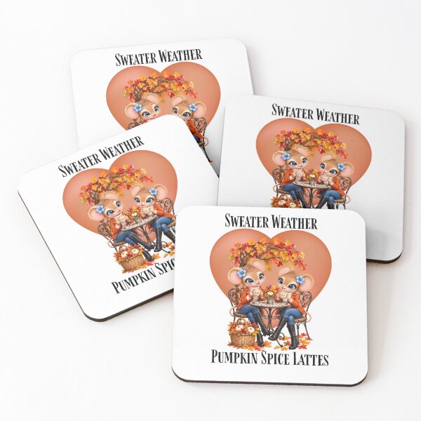 Item preview, Sweater Weather Pumpkin Spice Lattes Cute Autumn Mice designed and sold by Stone and Sage Prints.