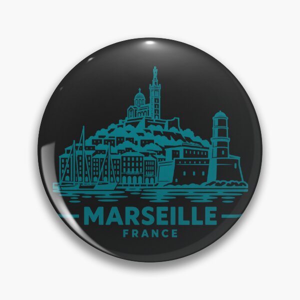 Artikelvorschau, Marseille Frankreich Linienkunst-Skyline-Poster entworfen und verkauft von CMYKStudio.