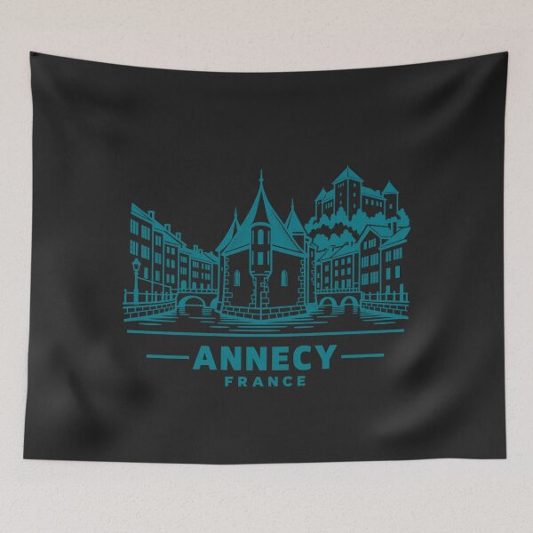 Item preview, Annecy France Line Art Lake Poster designed and sold by CMYKStudio.