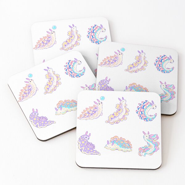 Item preview, Pastel Sea Slugs – Whimsical Nudibranchs with Stars & Mushrooms designed and sold by Zoolumi.