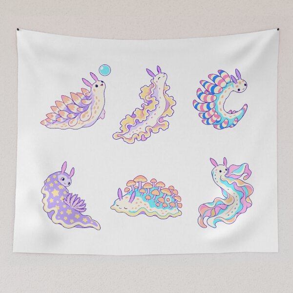 Item preview, Pastel Sea Slugs – Whimsical Nudibranchs with Stars & Mushrooms designed and sold by Zoolumi.